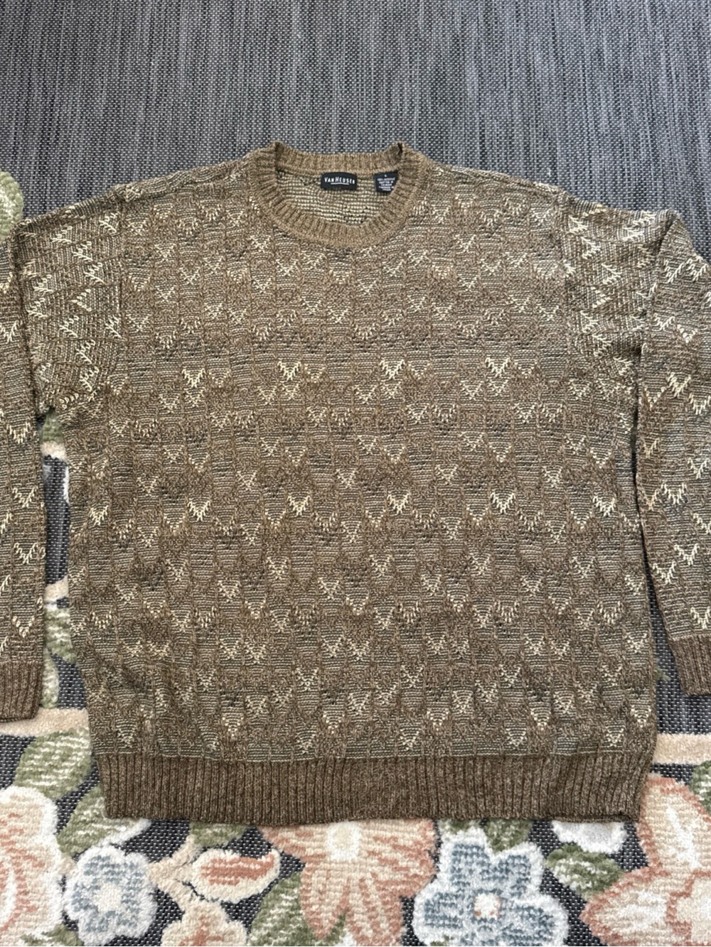 Vintage 90s Van Heusen Knit Crewneck Sweater Mens size L